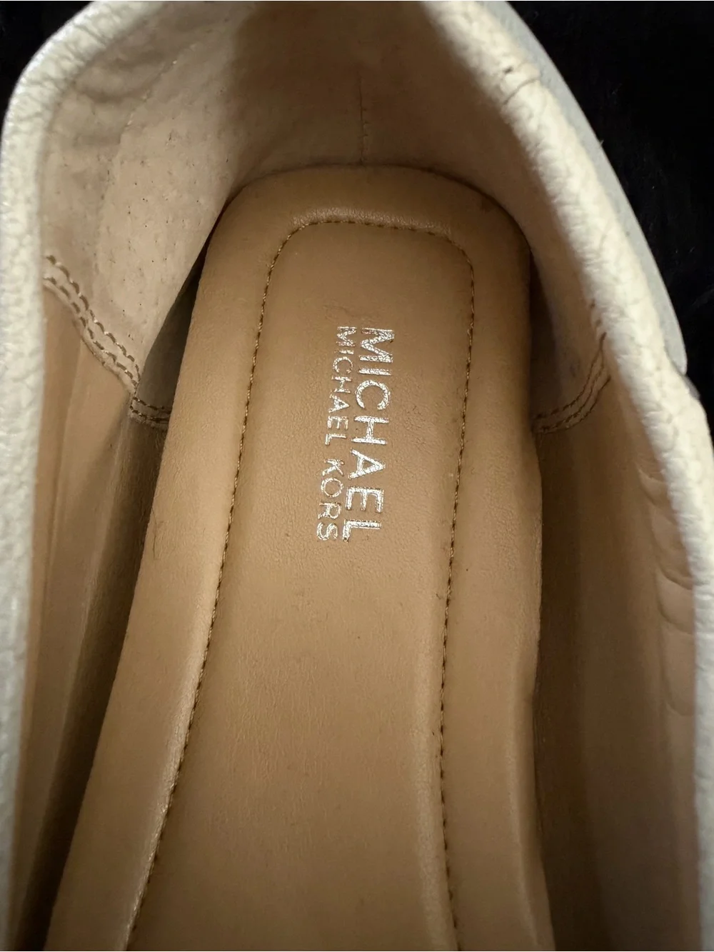 Michael Kors Ivory Leather Moccasins with Tassels